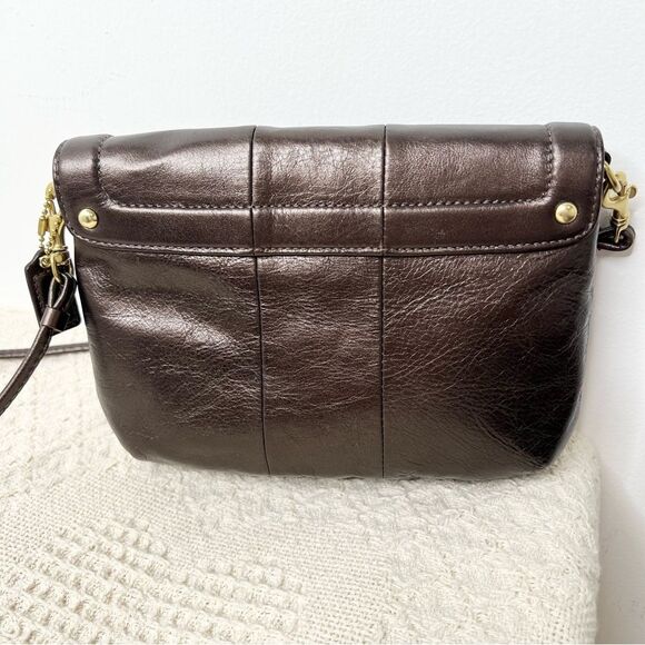NWOT Coach Kristin Metallic Leather Crossbody Bag 45128 Bronze Brown Brass Gold - Picture 6 of 10